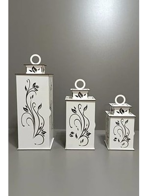 Teknocan Marketing Ahşap Dekoratif Mumluk Beyaz 2