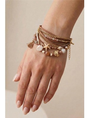 Petek Aksesuar Etnik Bohem Çoklu Bileklik Doğaltaş