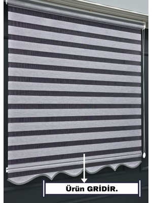 Esdeh Zebra Stor Güneşlik Perde - Tek Perde 2 Fonksiyon (Tül+Güneşlik) - Alüminyum Aksam