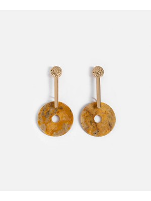 İpekyol Taşlı ve dokulu metal küpe IS1260068126265