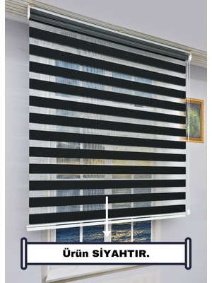 Esdeh Zebra Stor Güneşlik Perde - Tek Perde 2 Fonksiyon (Tül+Güneşlik) - Alüminyum Aksam