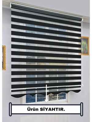 Esdeh Zebra Stor Güneşlik Perde - Tek Perde 2 Fonksiyon (Tül+Güneşlik) - Alüminyum Aksam