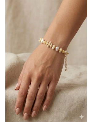 Petek Aksesuar Dal Mercan Doğaltaş Barok Inci Halhal Bileklik