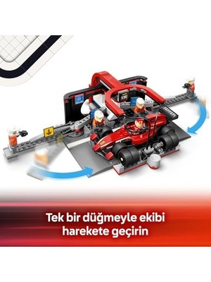 Teknocan Marketing City Ferrari Arabalı F1 Pit Stop ve Pit Ekibi 60443-6 Yaş ve Üzeri Çocuklar Için Yarış Arabası Içeren Yaratıcı Oyuncak Yapım Seti, Doğum Günü Hediyesi (322 Parça)