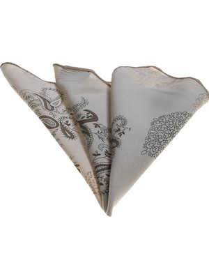 Exve Exclusive Krem Rengi Çiçekli Yaka Mendili Şifon Malzeme ile Özel Günlere Uygun