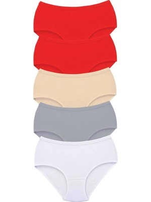 Al-Fil Teknoloji 5 Adet Tutku Kadın Yüksek Bel Bato Kalın Lastik Külot S14