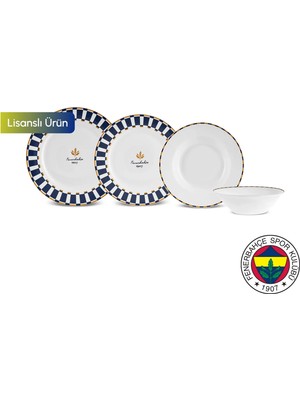 Karaca x Fenerbahçe  Lisanslı Forever Bone 24 Parça 6 Kişilik Yemek Takımı