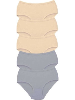 Al-Fil Teknoloji 5 Adet Tutku Kadın Yüksek Bel Bato Kalın Lastik Külot S9