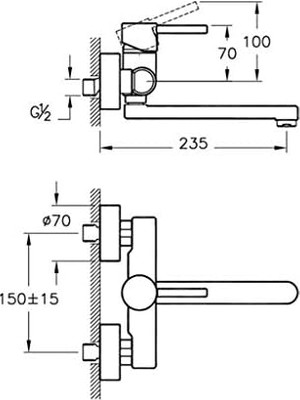 Teknocan Marketing Minimax S A42095 Duvardan Eviye Bataryası, Krom
