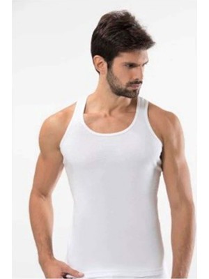 Al-Fil Teknoloji 3 Adet Tutku Ribana Spor Erkek Beyaz Atlet 0118