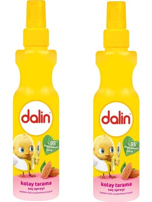 Dalin Badem Özlü Kolay Tarama Spreyi 200 ml x 2 Adet Yumuşak Formül ile Saçları Kolayca Tarar