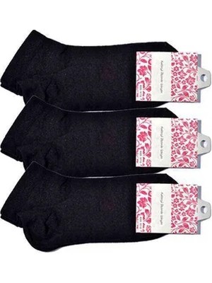 Al-Fil Teknoloji Siyah Kadın Bilek Çorap 3 Çift