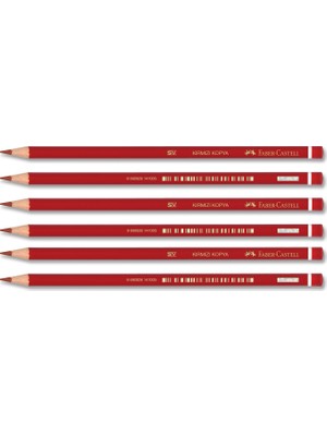 Faber-Castell 6'lı Kırmızı Renkli Kurşun Kalem 1410 Canlı Renkler İle Yazma Deneyimi