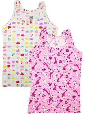 Tutku Kız Gen Askılı Desenli Atlet Paket 6lı