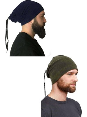 Al-Fil Teknoloji 2 Adet Polar Ipli Bere ve Boyunluk Lacivert Yeşil