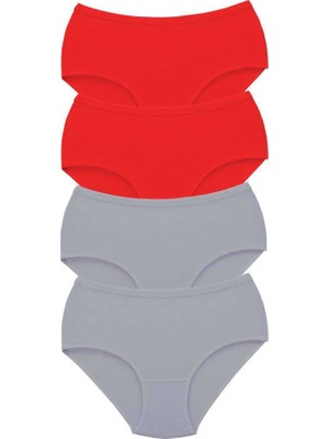 Al-Fil Teknoloji 4 Adet Tutku Kadın Yüksek Bel Bato Kalın Lastik Külot S6