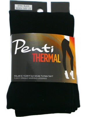 Penti Termal Tayt Kadın XL Siyah Polar İç Yüzeyi İle Sıcak Tutan Özellikli