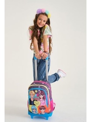 Teknocan Marketing Işıklı Tekerlekli Çekçek Okul ve Seyahat Çantası Kız Çocuk Gri