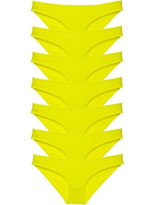 Al-Fil Teknoloji 7 Adet Süper Eko Set Likralı Kadın Slip Külot Sarı