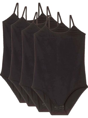Al-Fil Teknoloji 4 Adet Ip Askılı Kadın Çıtçıtlı Body Siyah