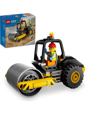 Teknocan Marketing City Yol Silindiri 60401 – 5 Yaş ve Üzeri Kız ve Erkek Çocuklar Için Doğum Günü Hediyesi Fikri, Kürekli ve Baretli Inşaat Işçisi Minifigürü Içeren Yaratıcı Oyuncak Yapım Seti (78 Parça)