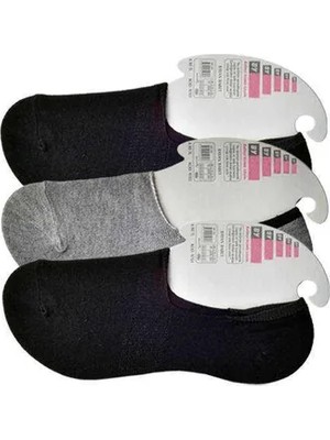 Al-Fil Teknoloji Siyah ve Gri Kadın Babet Çorap 3 Çift