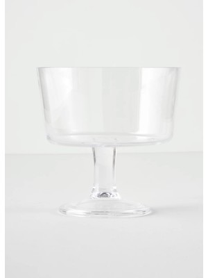 Bella Maison Alis El Yapımı Şeffaf Cam Ayaklı Sunum Standı 20 cm – Doğal Desenli Tekli Servis Tabağı