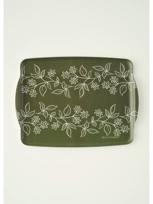 Leaf Melamin Tepsi Yeşil (42X31 Cm)