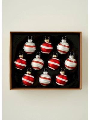 Bella Maison Christmas Mini Ball Dekoratif Süs Kırmızı (19x15x4 cm)