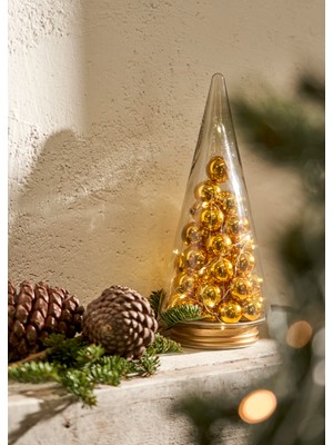Bella Maison Tree Dekoratif Ledli Aydınlatma Gold (12x12x29 cm)