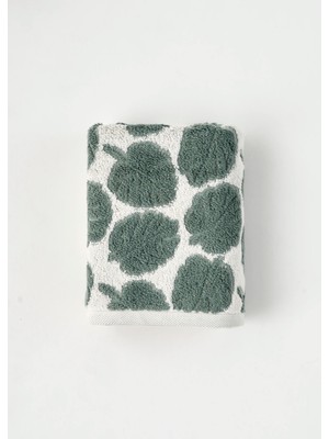 %100 Pamuk Monstera Yüz Havlusu Yeşil (50X70 Cm)