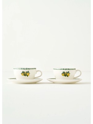 Bella Maison Lemoncello Porselen 2'li Çay Fincanı Seti (270 cc)