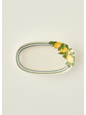 Bella Maison Lemoncello 19 cm Porselen Sunum Tabağı Limon Deseni ile Estetik Sunum İçin 1 Adet