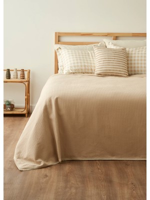 Stormi Pamuklu Çift Kişilik Waffle Pike Bej (200X220 Cm)