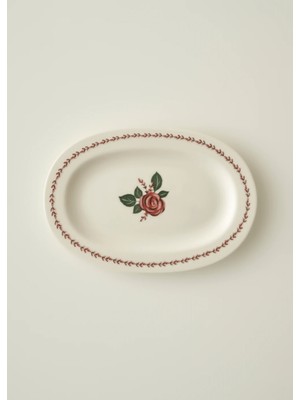 Bella Maison Rose Porselen 25 Cm Sunum Tabağı Estetik Desen ile 1 Adet Kullanıma Uygun