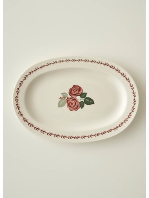 Bella Maison Rose Koleksiyonu 30 Cm Sunum Tabağı 1 Adet Porselen Zarif Desen ile Şıklık