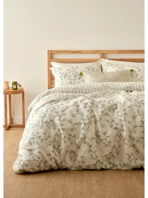 Bella Maison Lauren Pamuklu Çift Kişilik Nevresim Seti Yeşil (200x220 cm)