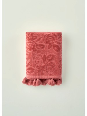 %100 Pamuk Rose Jakarlı El Havlusu Mürdüm (30X50 Cm)