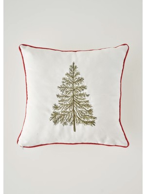 Bella Maison New Year Yılbaşı Nakışlı Kırlent Kılıfı Beyaz (43x43 cm)