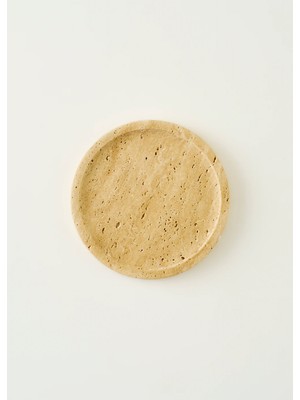 Ephesus Traverten Yuvarlak Dekoratif Tabak Naturel (20X4 Cm)