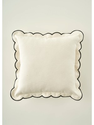 Bella Maison Scallop Kenar Kırlent Kılıfı Siyah (43X43 Cm)