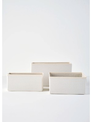 Ella Katlanabilir Organizer Sepet 3'lü Naturel