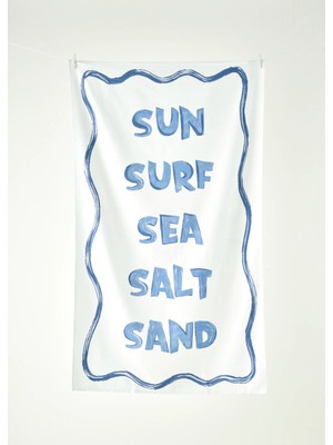 Bella Maison %100 Pamuk Marine Baskılı Plaj Havlusu Beyaz (90x150 cm)