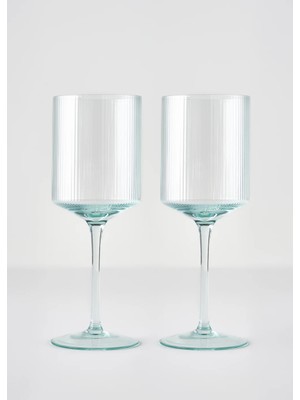 Bella Maison Stripe Kadeh 2'li Yeşil (440 Cc)