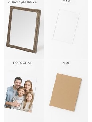 Teknocan Marketing Ahşap Resim Çerçevesi 4'lü Set Halinde 13 x 18 cm Boyutunda