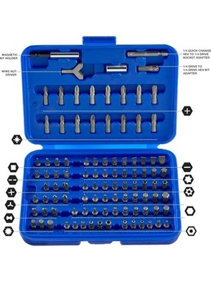 Teknocan Marketing 10048 Güvenlik Bit-Set, Krom-Vanadyum-Çelik | 100 Parça