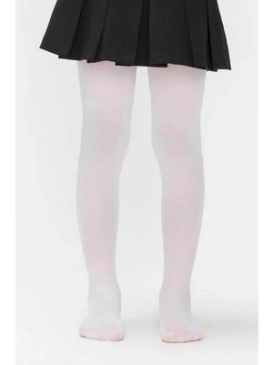 Al-Fil Teknoloji Kız Çocuk Pamuklu Külotlu Çorap Beyaz