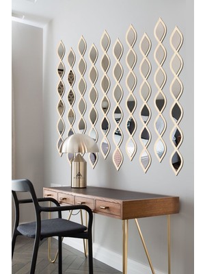 Ahwall Su Damlası Dekoratif Ayna Renkli MDF Çerçeve 50 x 70 cm Modern Tasarım