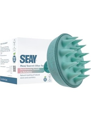 Teknocan Marketing Seay Saç Bakım Fırçası, Saç Derisine Masaj Yapan Şampuan Tarağı, Duş Fırçası Slikon Saç Masaj Tarağı Mavi