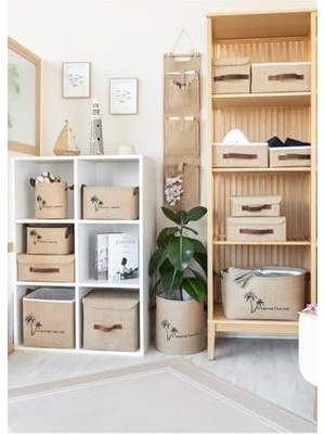 Teknocan Marketing Jüt Dolap Içi Organizer Takı, Makyaj, Banyo, Ofis Düzenleyici Saklama Kutusu Organizer 26X20X10 cm